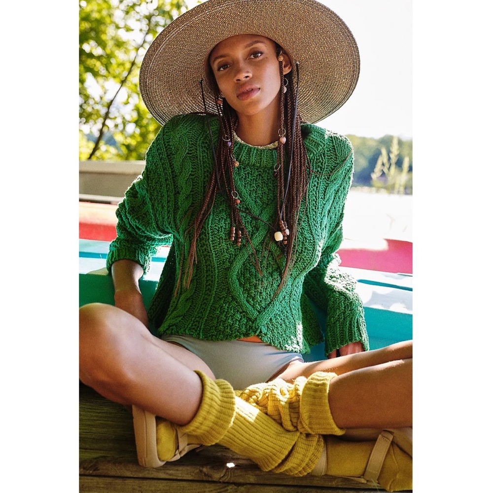 Free People Cutting Edge Cable Knit Sweater
